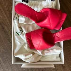 Bottega Veneta pink lido heeled sandals